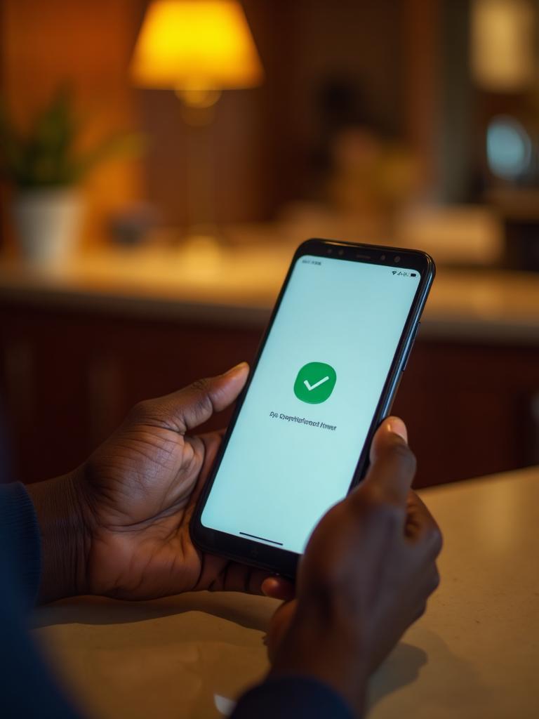 A phone showing a payment that has gone through