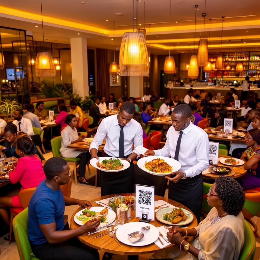A busy dining room during service
